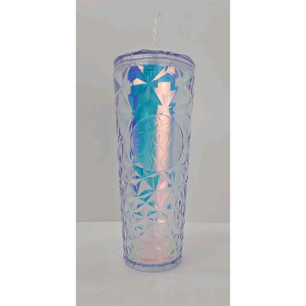 Starbucks Christmas Holiday 2023 White Clear Diamond Prism Crystal Venti Tumbler
